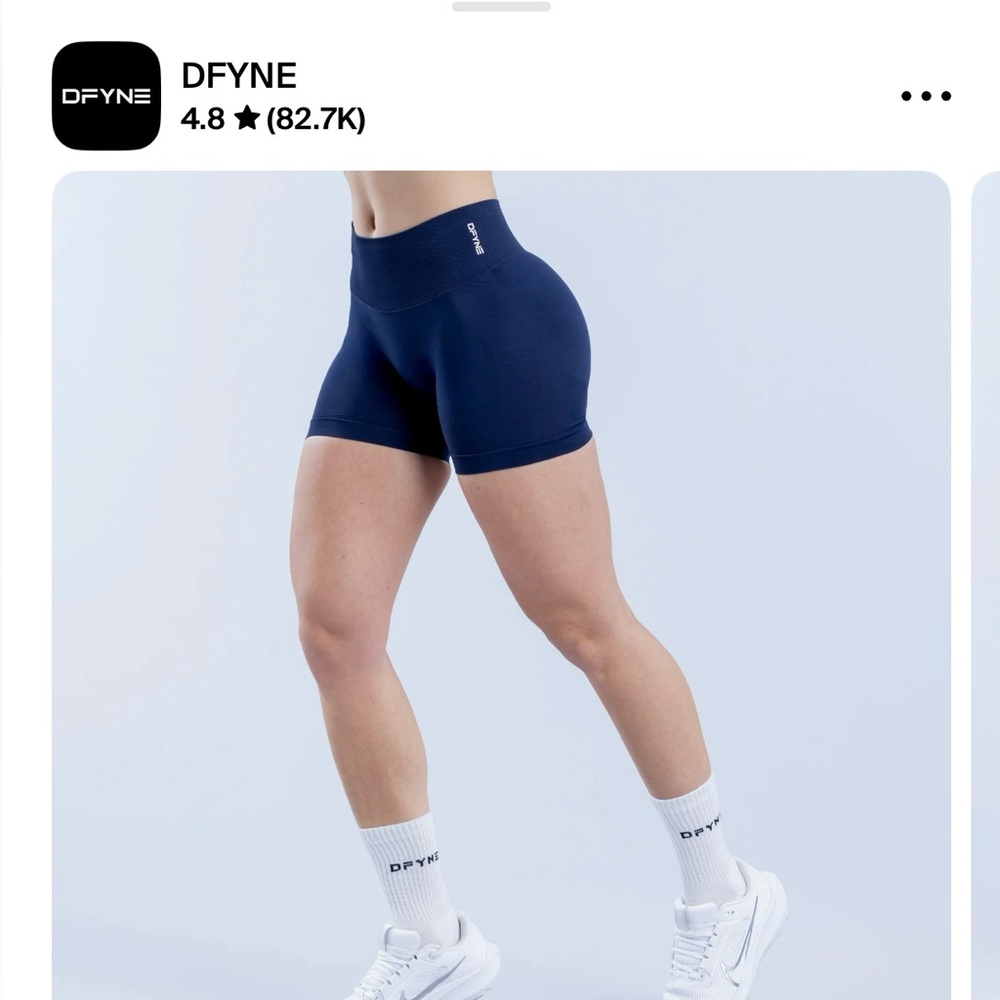 Blue High-Waisted Bike Shorts with Contoured Waistband